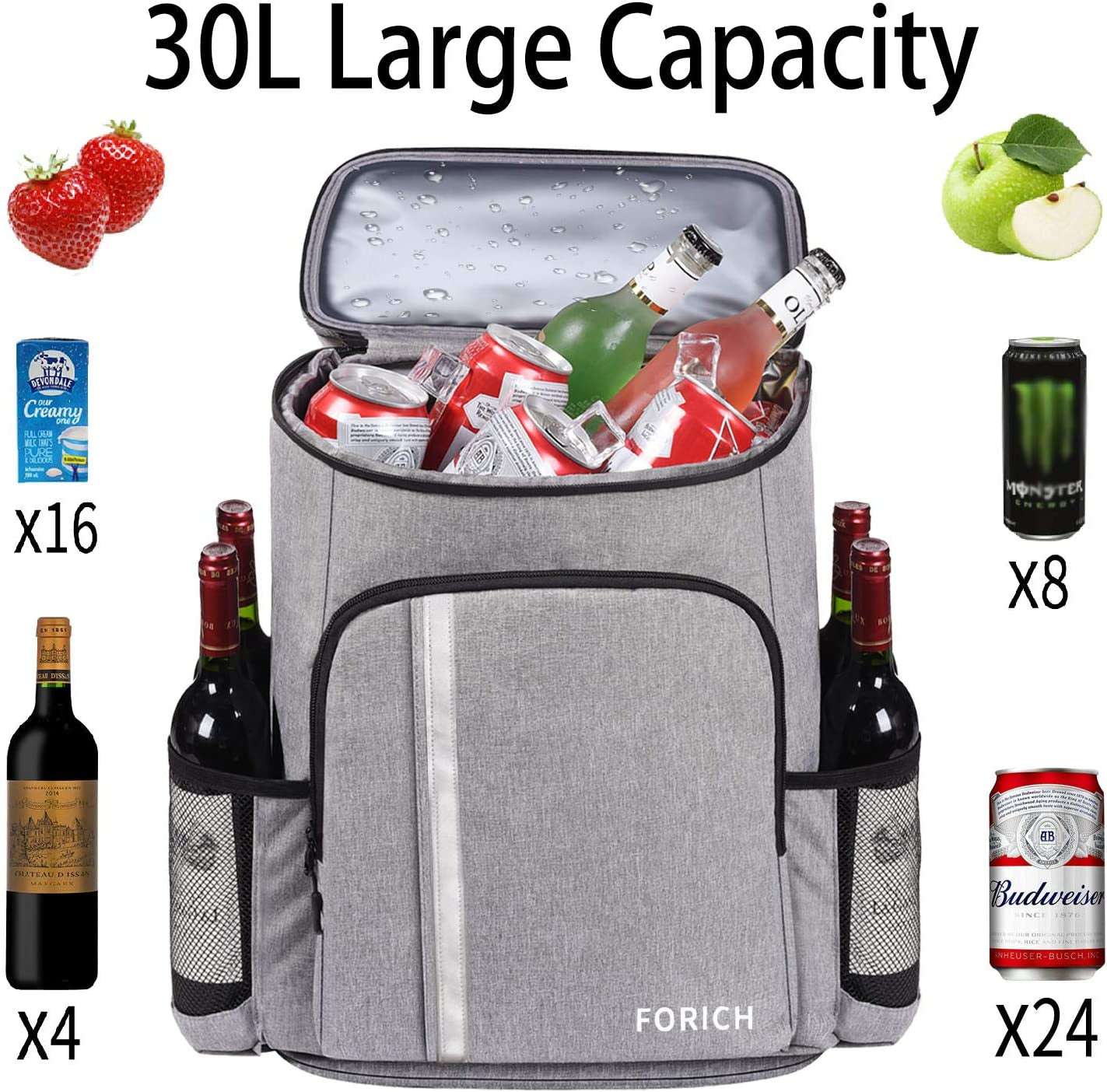 Leakproof Insulated Backpack Cooler – Waterproof, Lightweight, Holds 30 Cans