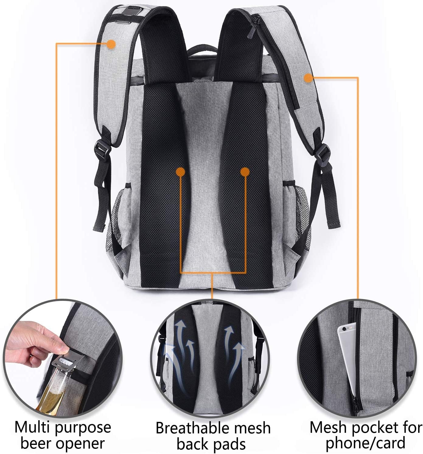 Leakproof Insulated Backpack Cooler – Waterproof, Lightweight, Holds 30 Cans