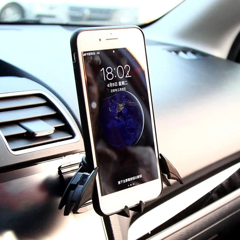Bat-Shaped Car Phone Mount with Gravity Lock for 4"-6.5" Devices
