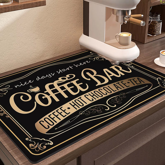 Coffee Machine Mat Absorbent Waterproof Dish Drying Mats for Kitchen Drain Pad Tableware Non-Slip Draining Placemat