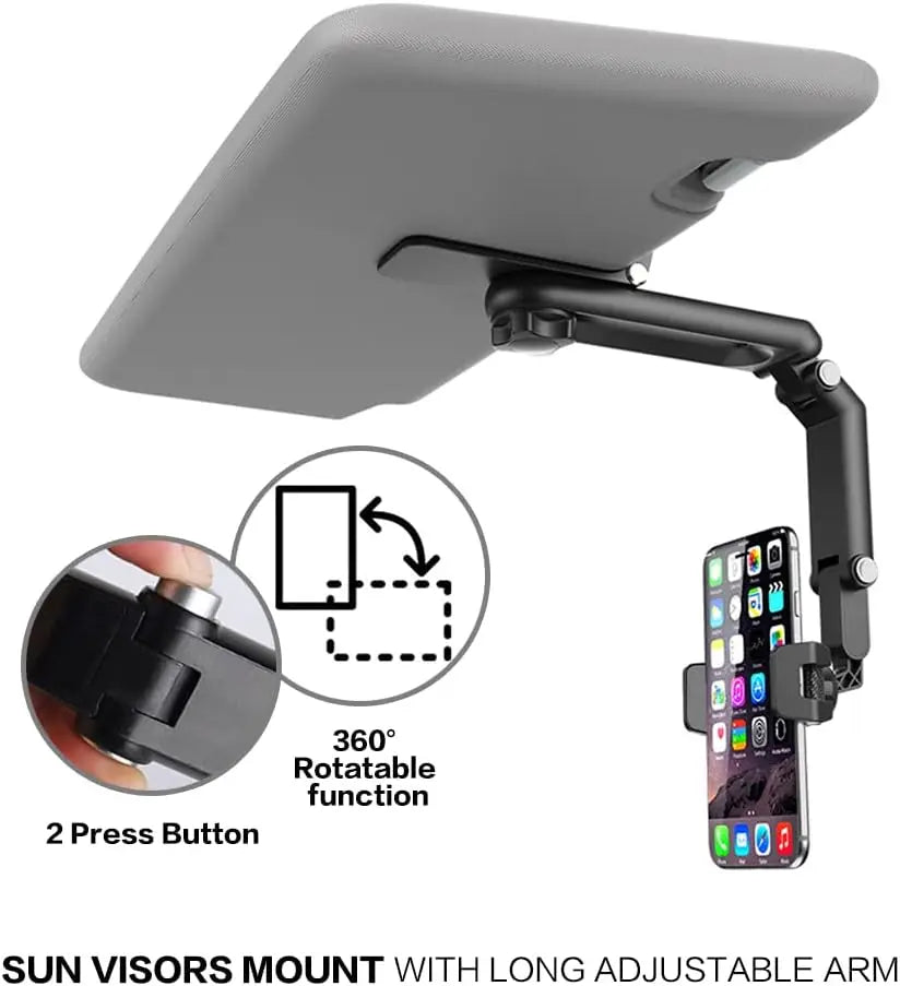 Sun Visor Phone Mount – 360° Adjustable Car Holder for All Smartphones