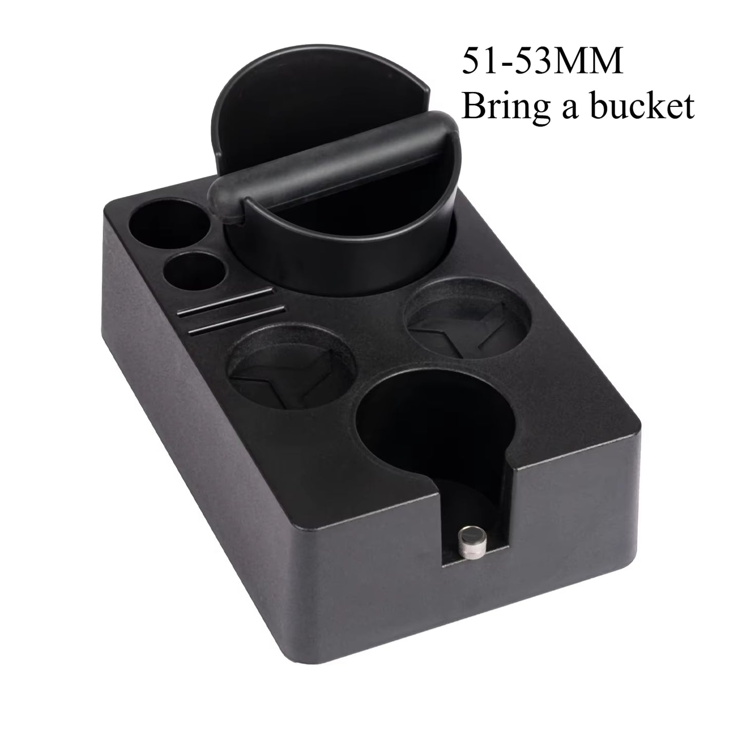 Coffee Tamper Station Coffee Tamper Holder Base Espresso Tamper Station with Knock Box Adjustable Height Coffee Bar Accessories