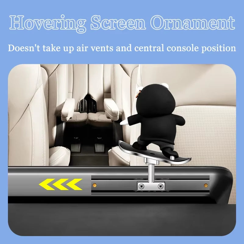 Decorative Skateboarding Bear for Car Dashboard