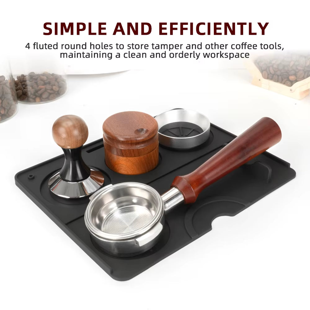Espresso Tamping Mat Tamping Station Silicone Coffee Tamper Mat Espresso Tamper Station for Baristas Non-Slip Silicone