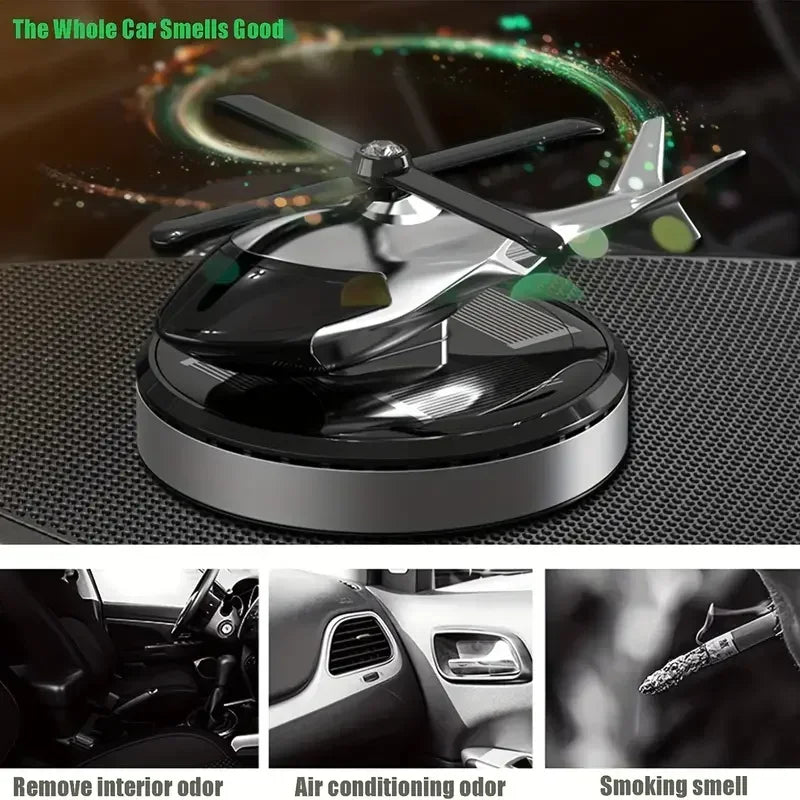 Car Air Freshener Solar Helicopter