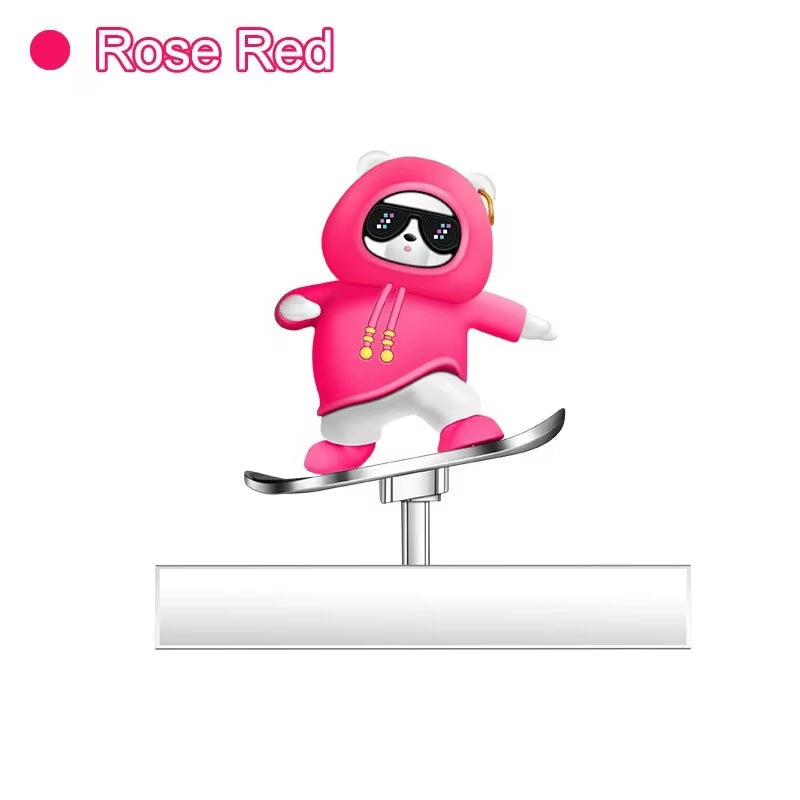 Decorative Skateboarding Bear for Car Dashboard