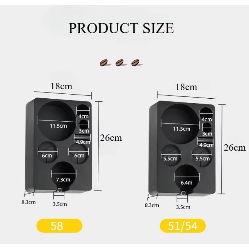 Coffee Tamper Station Coffee Tamper Holder Base Espresso Tamper Station with Knock Box Adjustable Height Coffee Bar Accessories
