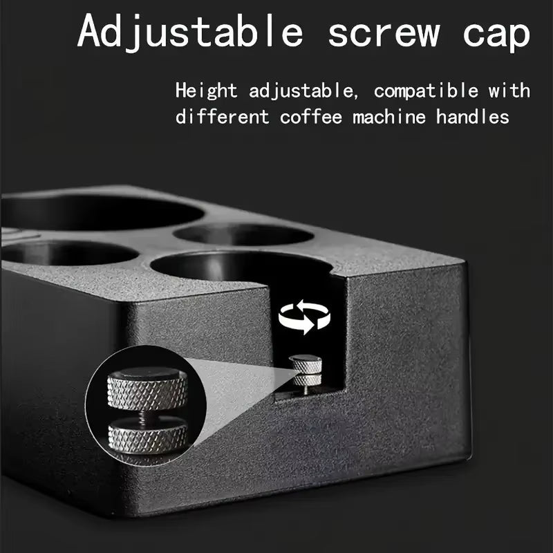 Coffee Tamper Station Coffee Tamper Holder Base Espresso Tamper Station with Knock Box Adjustable Height Coffee Bar Accessories