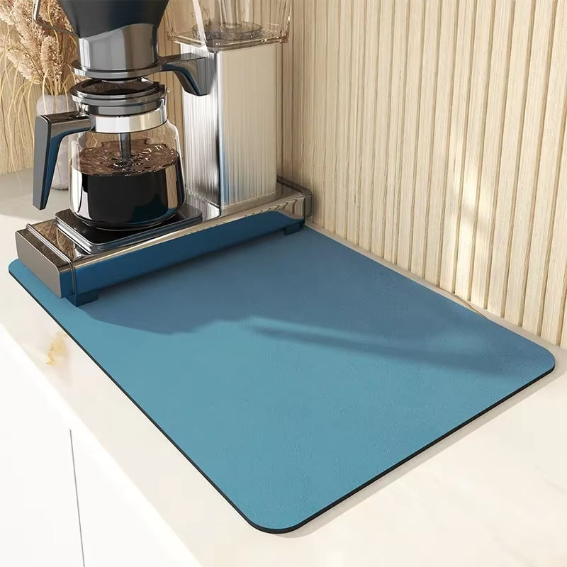 1Pc Coffee Mat Coffee Bar Accessories Absorbent Dish Drying Mat for Kitchen Counter Microfiber Fit under Coffee Machine Coffee