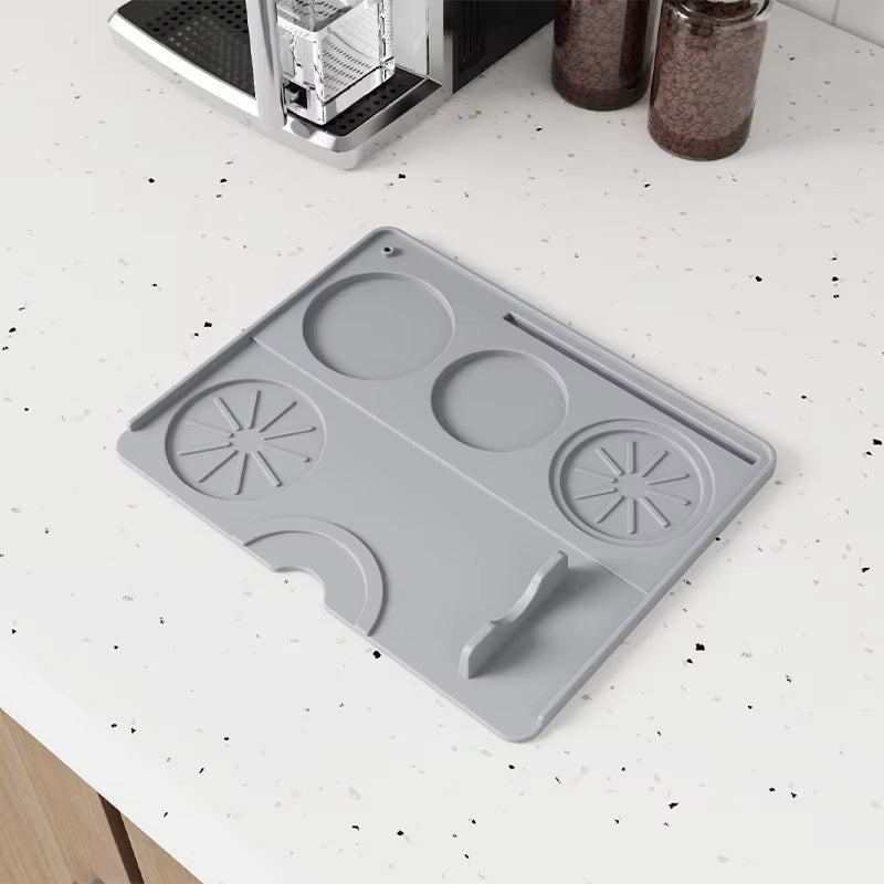3-In-1 Silicone Coffee Mat Multi-Functional Non-Slip Bar Mat for Countertops for Mess-Free Coffee Station Setup Essential Coffee