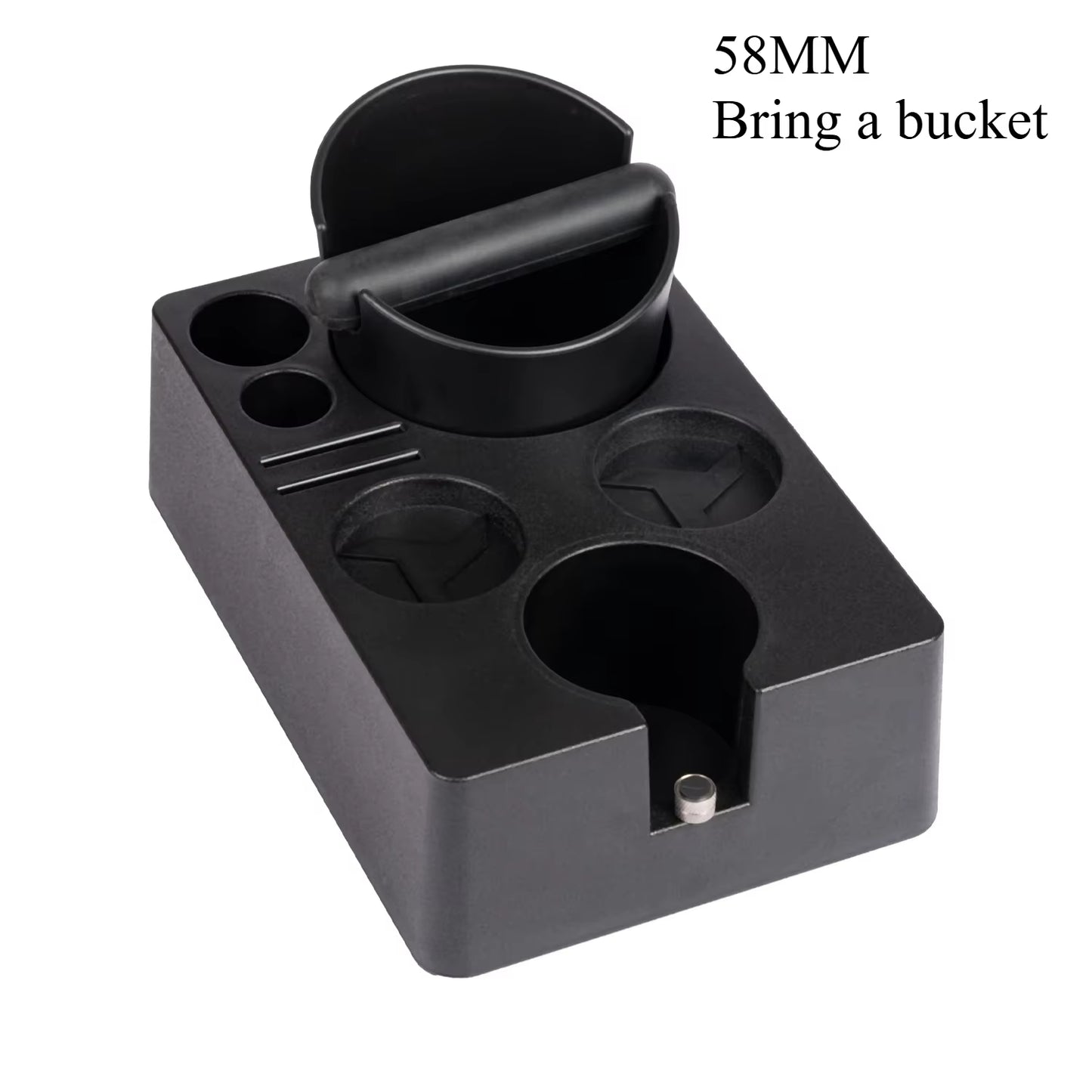 Coffee Tamper Station Coffee Tamper Holder Base Espresso Tamper Station with Knock Box Adjustable Height Coffee Bar Accessories