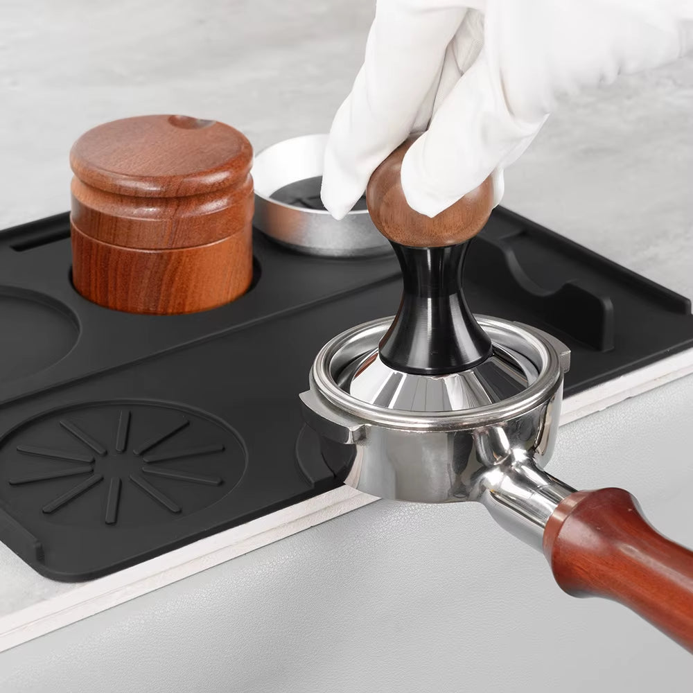 Espresso Tamping Mat Tamping Station Silicone Coffee Tamper Mat Espresso Tamper Station for Baristas Non-Slip Silicone