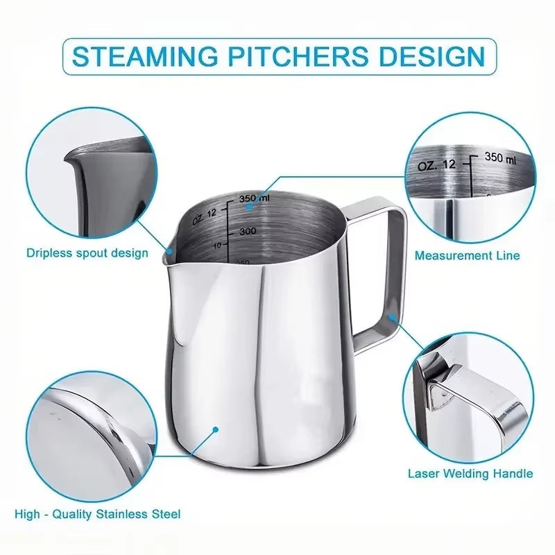 316 Stainless Steel Lahua Cup 350/600/1000Ml Milk Jugs Milk Craft Milk Pitcher Coffee Latte Cup Frothing Art Jug Pitcher Mug Cup