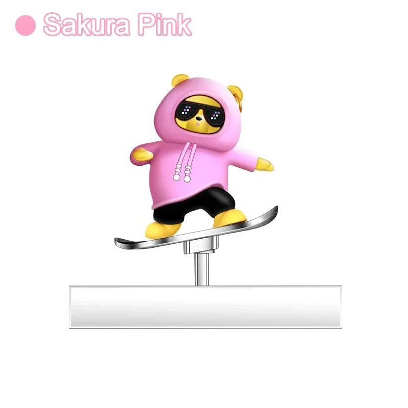 Decorative Skateboarding Bear for Car Dashboard