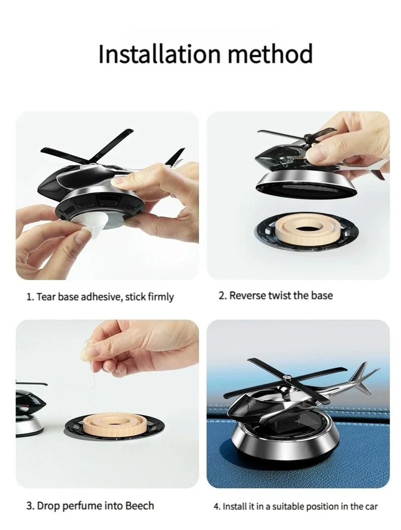 Car Air Freshener Solar Helicopter