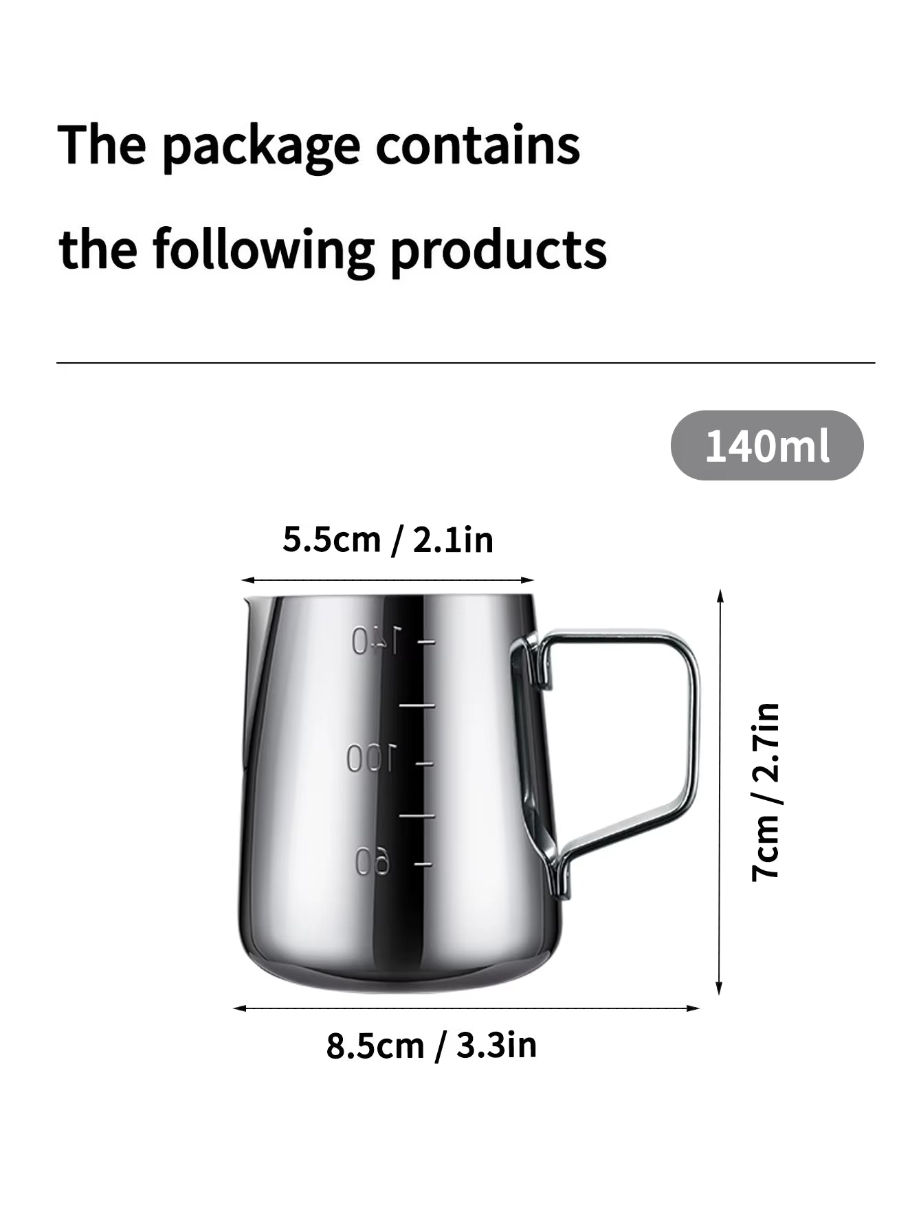 Stainless Steel Milk Frother Jug with Scale Espresso Coffee Milk Frothing for Kitchen Coffee Accessories