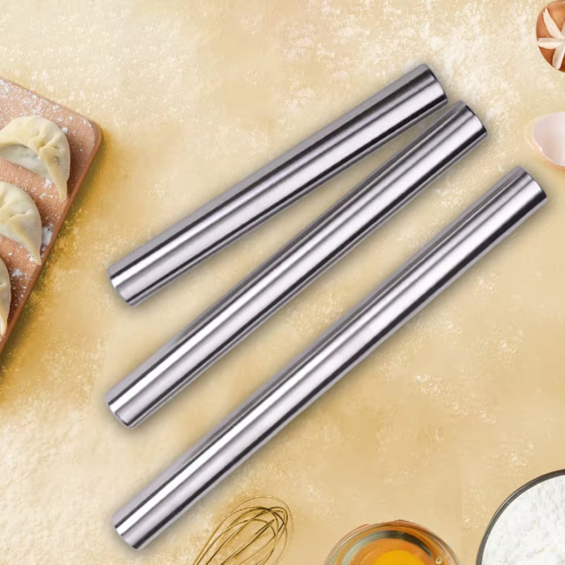 20/25/30Cm Stainless Steel Non-Stick Rolling Roller Dough Bake Pizza Pastry Embossed Roller Surface Rolling Pin Kitchen Utensils