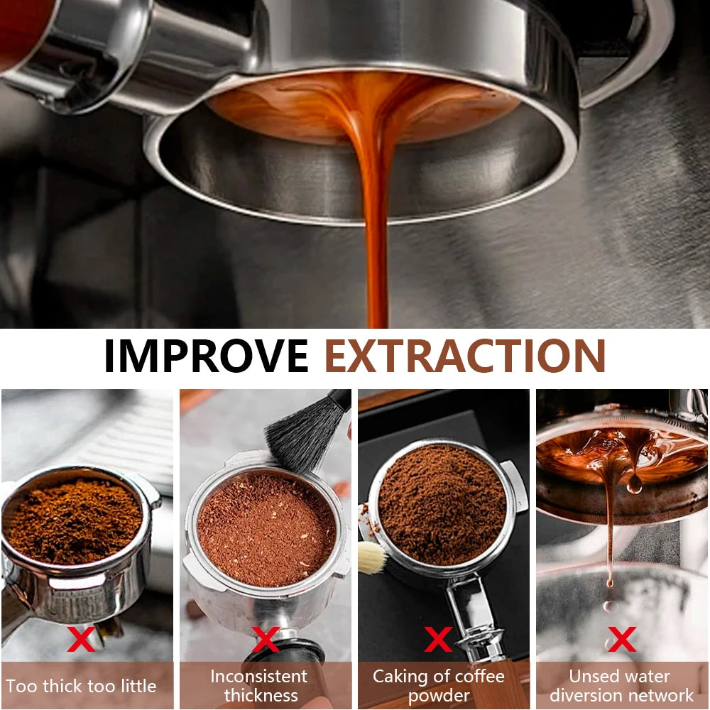 51Mm 3 Ears Bottomless Coffee Portafilter for Homix H11 Oster Cecotec Hibrew Espresso Machine Stainless Steel Coffee Filter Tool