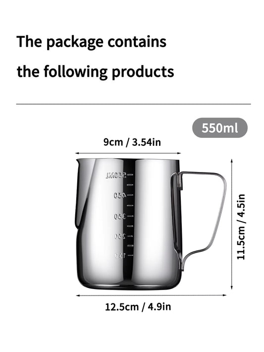 Stainless Steel Milk Frother Jug with Scale Espresso Coffee Milk Frothing for Kitchen Coffee Accessories