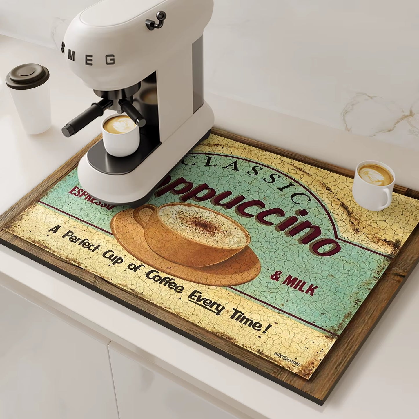 Coffee Machine Mat Absorbent Waterproof Dish Drying Mats for Kitchen Drain Pad Tableware Non-Slip Draining Placemat