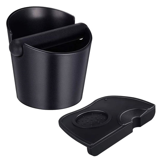 Espresso Knock Box and Coffee Tamper Mat Reliable Barista Tools with Removable Knock Bar Non-Slip Base Espresso Tamper Mat