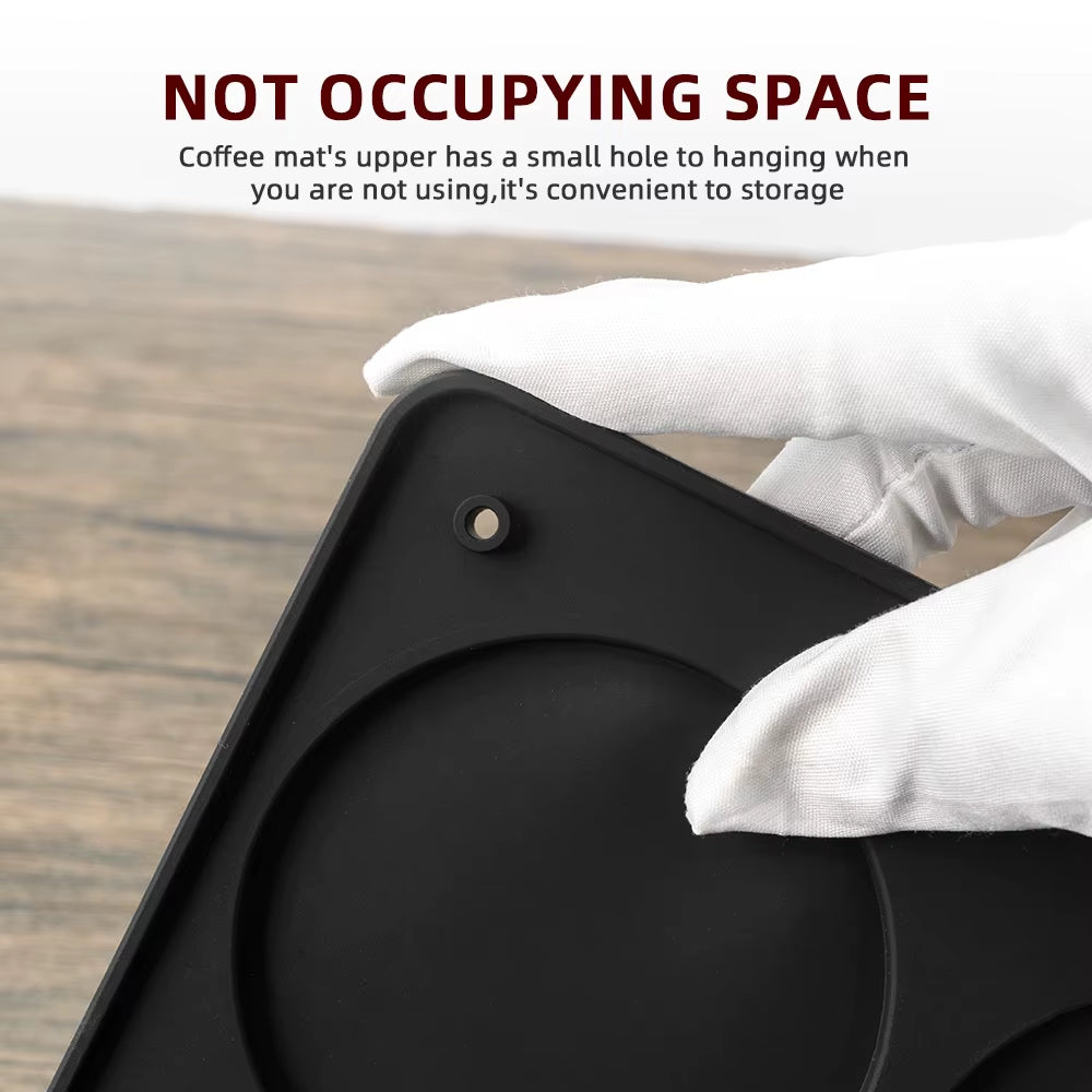 Espresso Tamping Mat Tamping Station Silicone Coffee Tamper Mat Espresso Tamper Station for Baristas Non-Slip Silicone