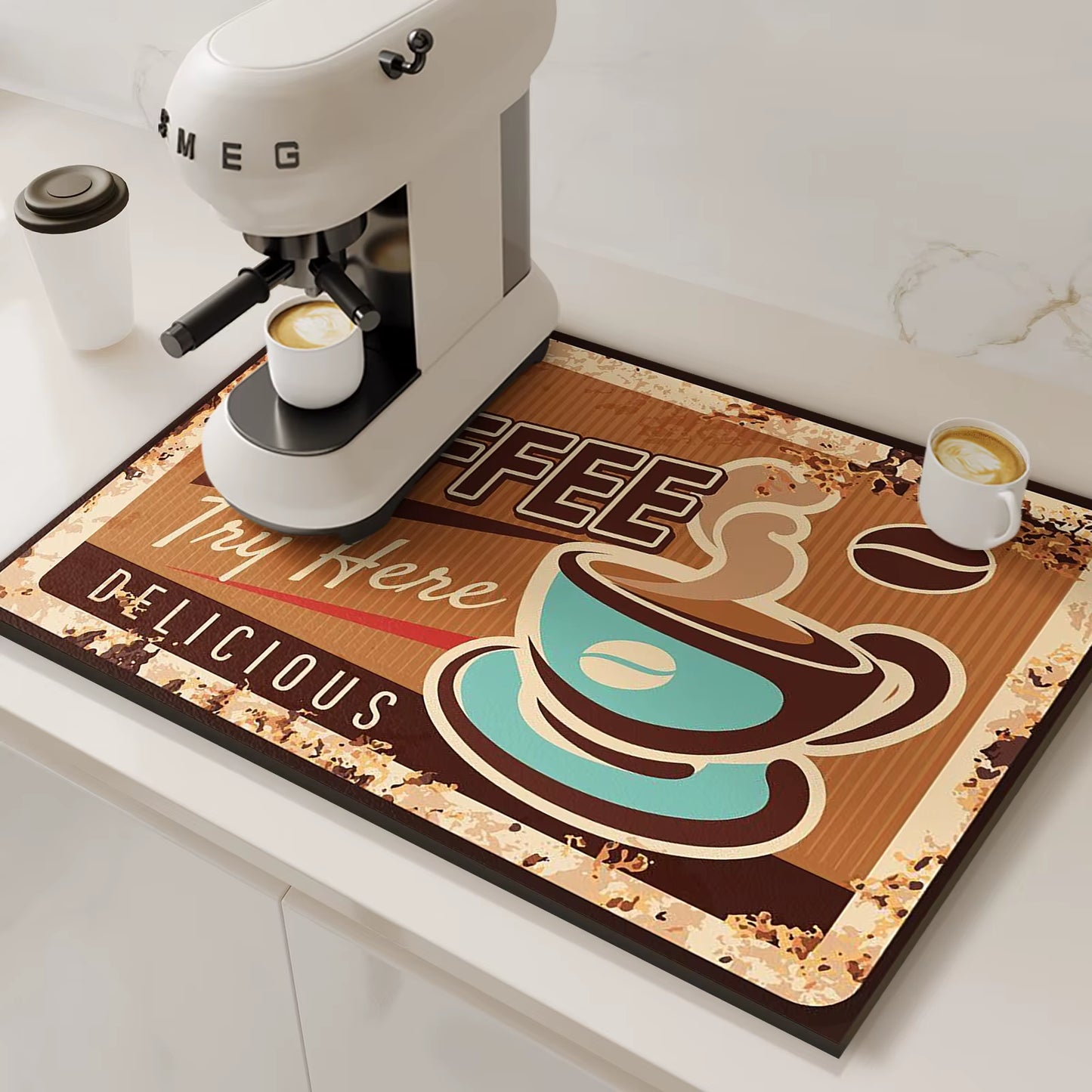 Coffee Machine Mat Absorbent Waterproof Dish Drying Mats for Kitchen Drain Pad Tableware Non-Slip Draining Placemat