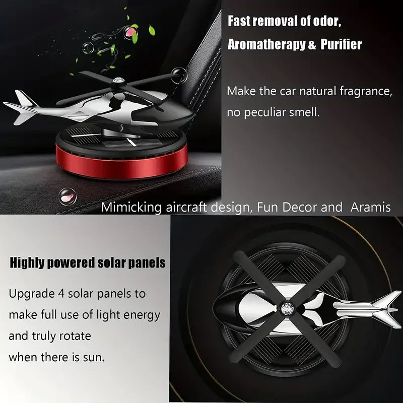 Car Air Freshener Solar Helicopter