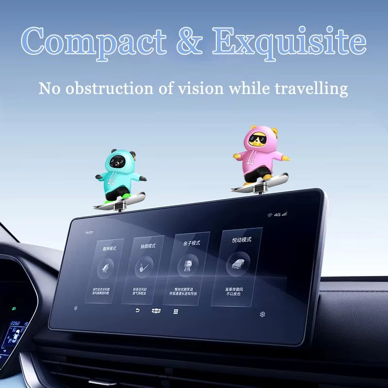 Decorative Skateboarding Bear for Car Dashboard