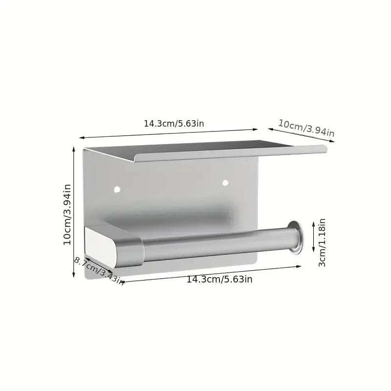 Stainless Steel Bathroom Paper Holder Toilet Roll Holder No Drilling Wall Mount WC Paper Phone Holders Home Paper Towel Holder