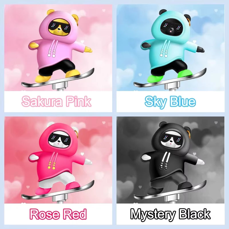 Decorative Skateboarding Bear for Car Dashboard