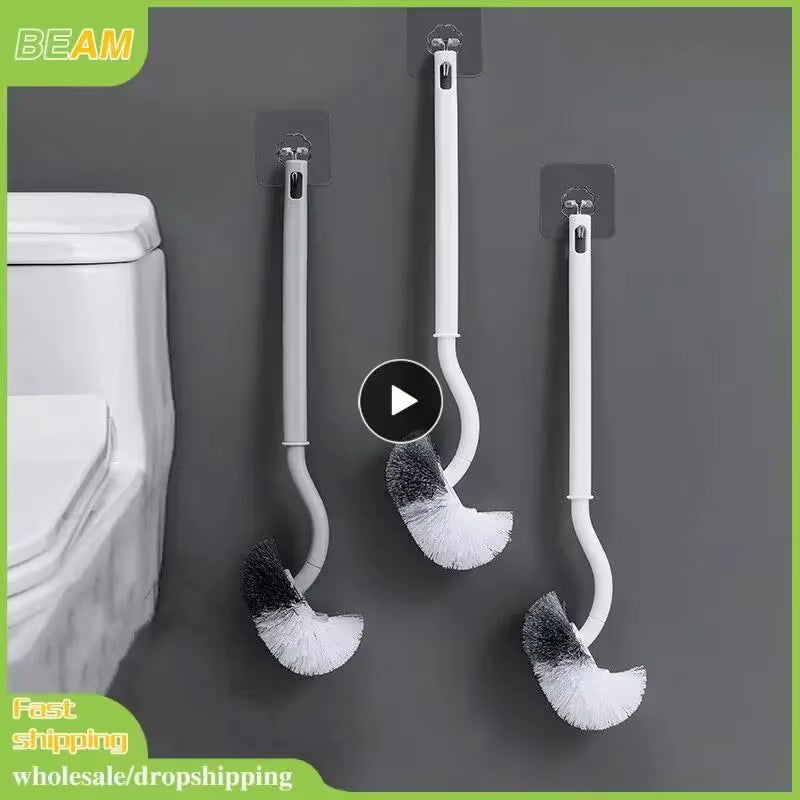 Household Toilet Long Handle Toilet Brush; Toilet Brush; Cleaning Wall-Mounted Toilet; No Dead Corner Cleaning Toilet