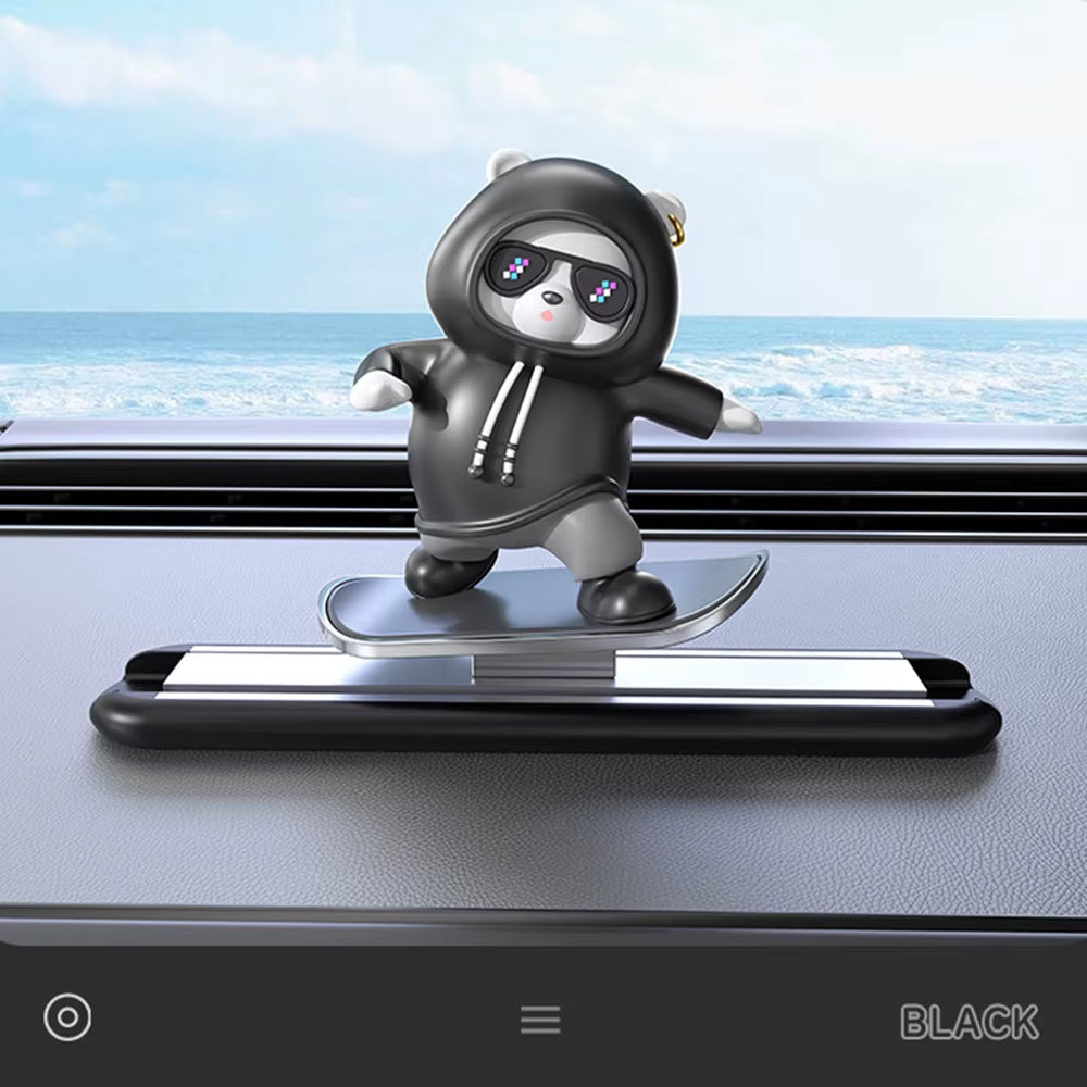 Decorative Skateboarding Bear for Car Dashboard