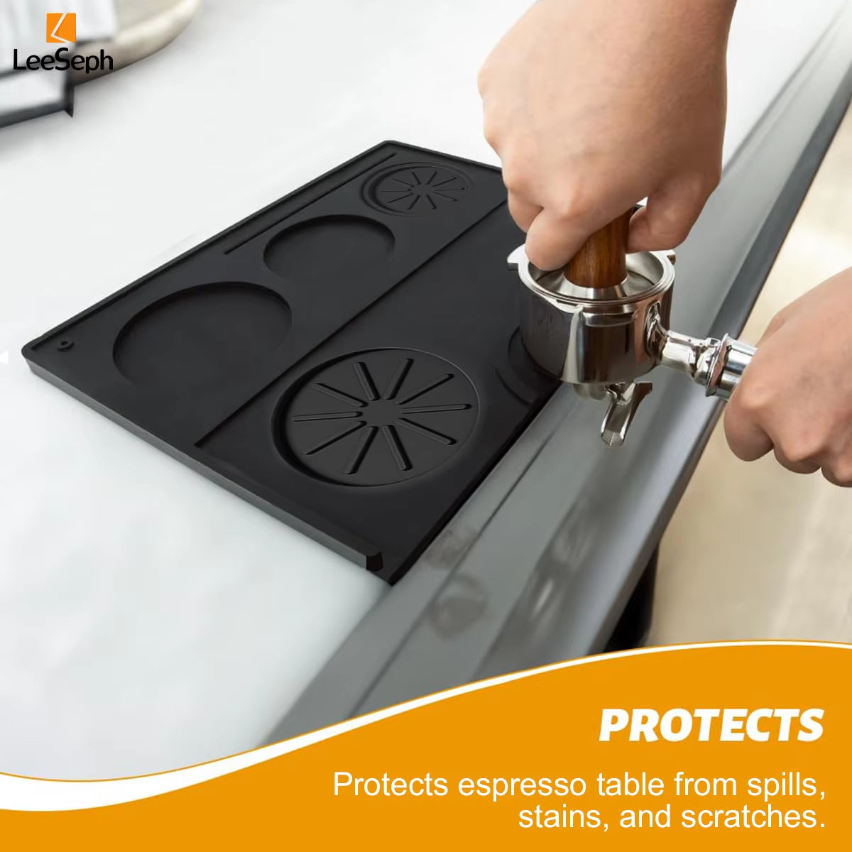 Espresso Tamping Mat, Silicone Non Slip Holder Pad Coffee Press Cushion Tool, Coffee Accessory Tamp Station Mat for Home, Cafe