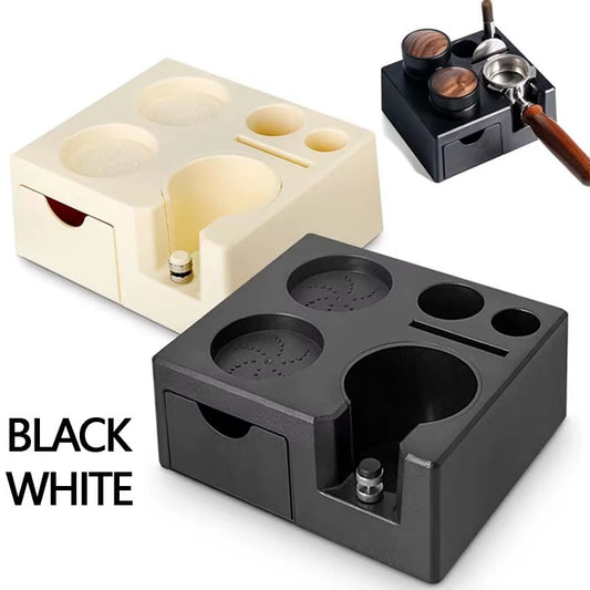 Black/White Espresso Tamping Station Portafilter Tamper Holder 51/54/58Mm Universal Espresso Maker Accessories for Coffee Lovers