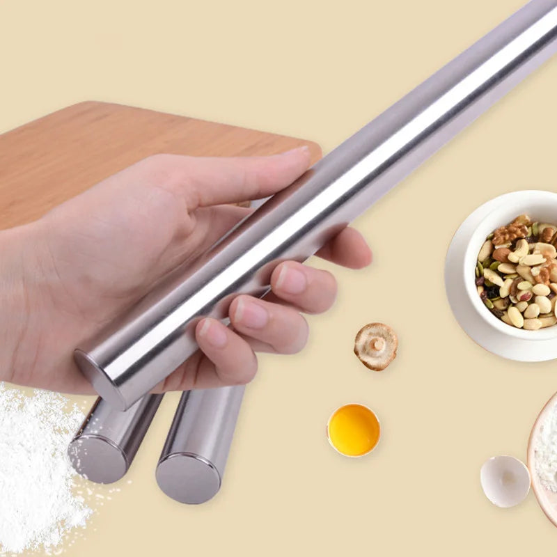 20/25/30Cm Stainless Steel Non-Stick Rolling Roller Dough Bake Pizza Pastry Embossed Roller Surface Rolling Pin Kitchen Utensils