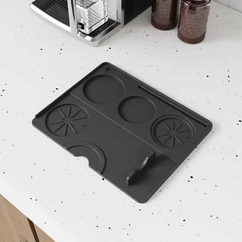 3-In-1 Silicone Coffee Mat Multi-Functional Non-Slip Bar Mat for Countertops for Mess-Free Coffee Station Setup Essential Coffee