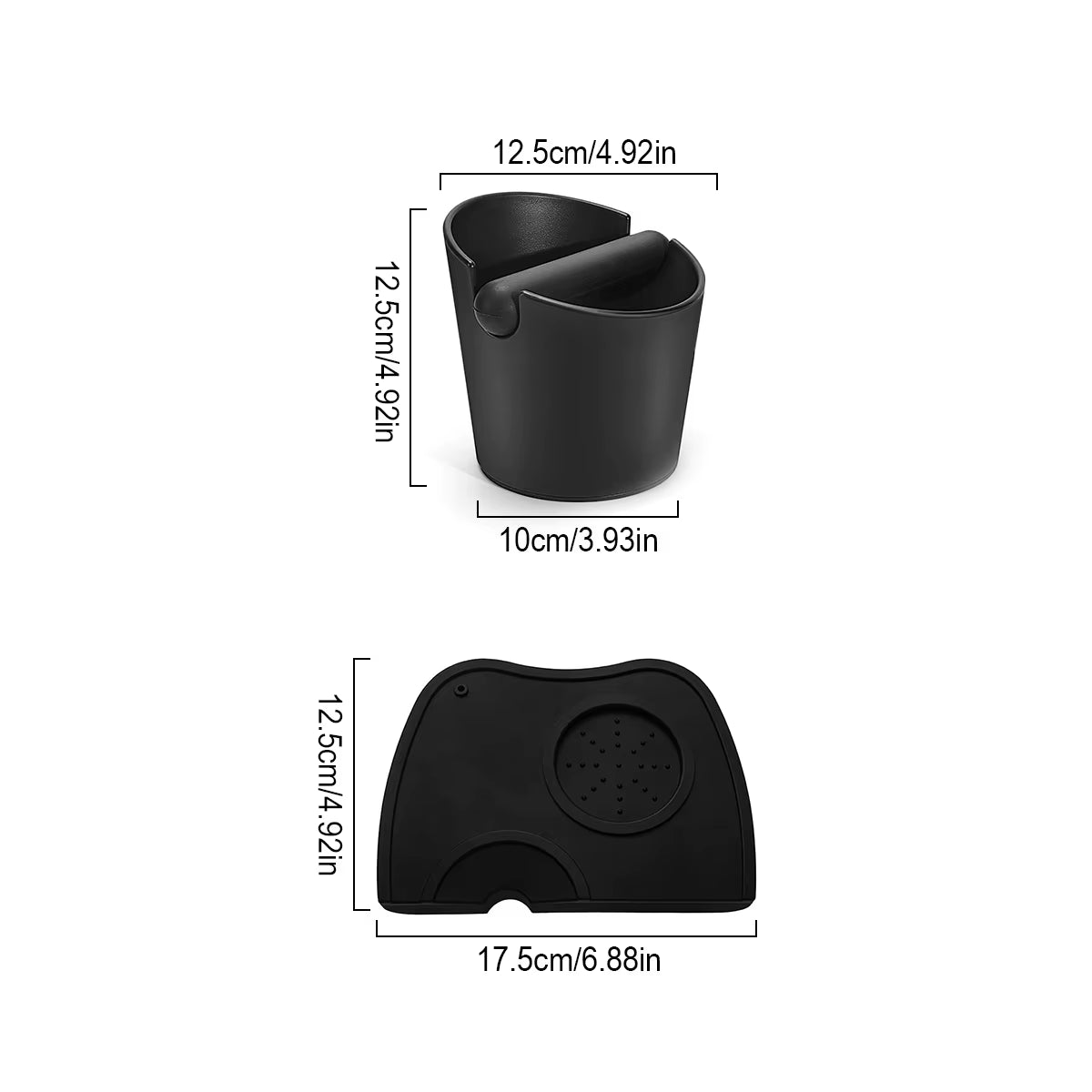 Espresso Knock Box and Coffee Tamper Mat Reliable Barista Tools with Removable Knock Bar Non-Slip Base Espresso Tamper Mat